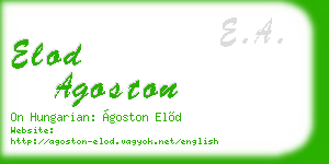 elod agoston business card